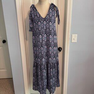 Banana Republic XS Tall Midi Dress ~ Drop Waist Sleeveless Boho Beach Cottage